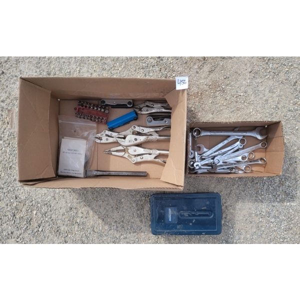 JOB LOT - DRILL BITS, WRENCHES & GRIP PLIERS