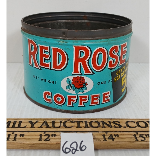 RED ROSE COFFEE TIN - 1 LB 