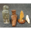 Image 6 : LOT OF 5 - SIGNED SOAPSTONE FIGURE, CLAY PIPE, WALRUS TOOTH SCRIMSHAW & BEADED HEADBAND
