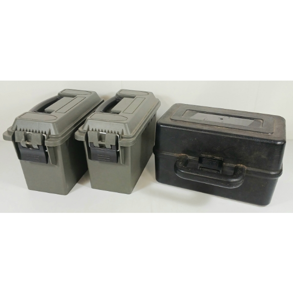 LOT OF 3 - PLASTIC AMMO CANS