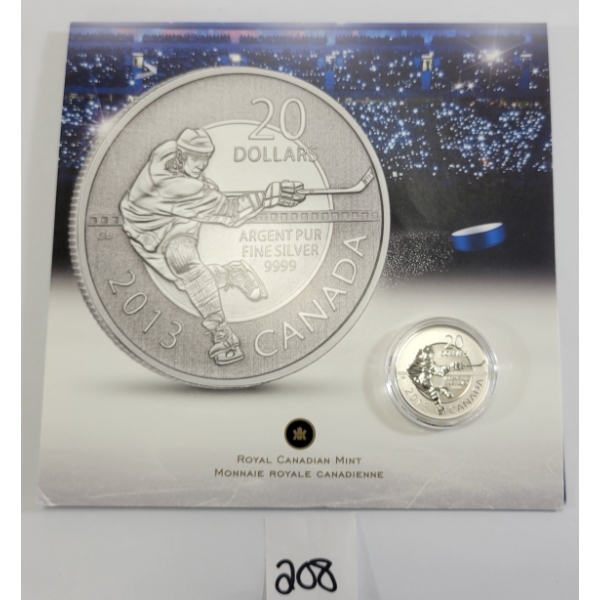 RCM 2013 $20 SILVER COIN - HOCKEY PLAYER