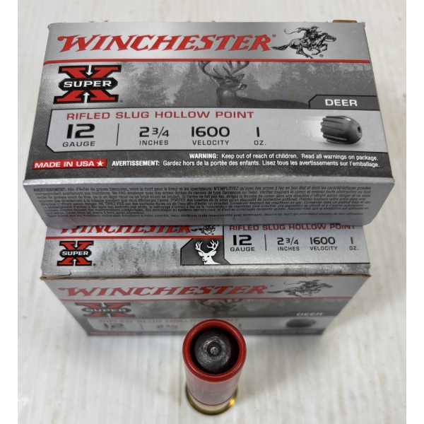 AMMO: 25 X WINCHESTER 12 GA 2 3/4 INCH - SLUG