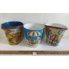 LOT OF 3 - T. COHN & J. CHEIN TIN BUCKETS