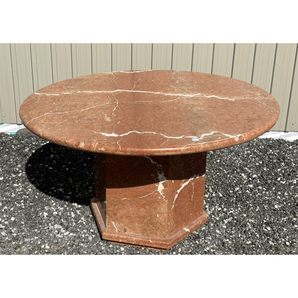 MARBLE PEDESTAL TABLE 