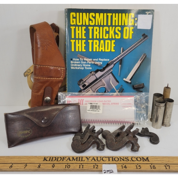 JOB LOT - TOWSON NO. 510 HOLSTER, HAMMERS, OLYMPIC SHOOTING EYEGLASSES, ETC