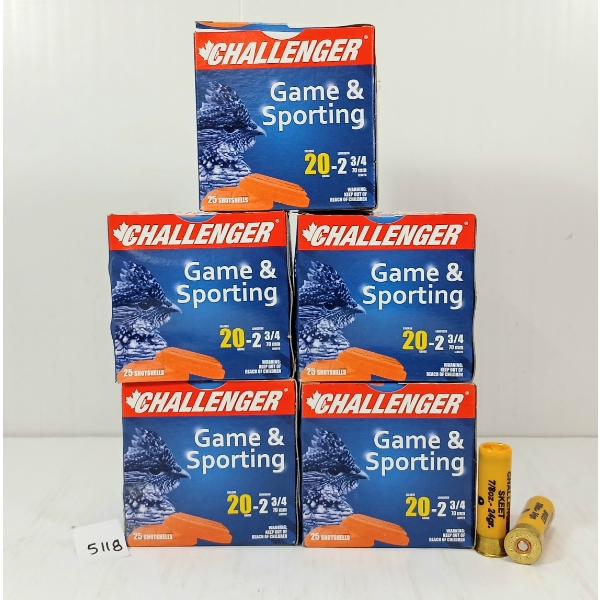 AMMO: 125X CHALLENGER 20GA - 2 3/4IN - #9 SHOT