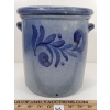 Image 5 : COBALT BLUE STONEWARE CROCK W/ FLORAL DESIGN