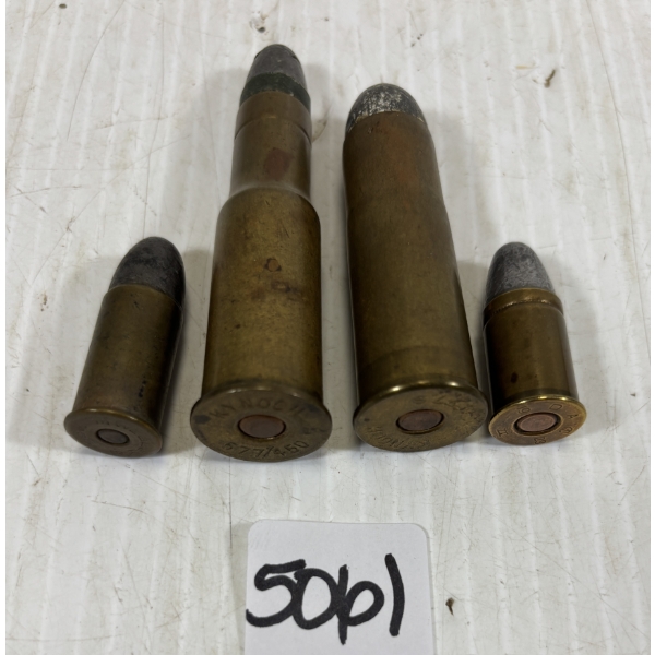 AMMO: 4 X COLLECTOR RNDS - .577 / .450, .577 SNIDER, .455 WEBLEY, ETC