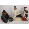 Image 2 : LOT OF 3 - PORCELAIN & CERAMIC CLOWN FIGURINES - INCL WIND UP MUSICAL DOLL & MOTIF ASHTRAY