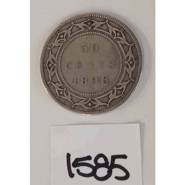 1896 NEWFOUNDLAND 50 CENT SILVER COIN