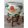 Image 2 : PAIR OF CHINESE PORCELAIN FISHBOWLS W/ STANDS