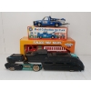 Image 1 : LOT OF 3 - 1995 MOBIL COLLECTIBLE CAR, CHEVRON CARS FULLER FIRE TRUCK & HOTWHEELS HAULER