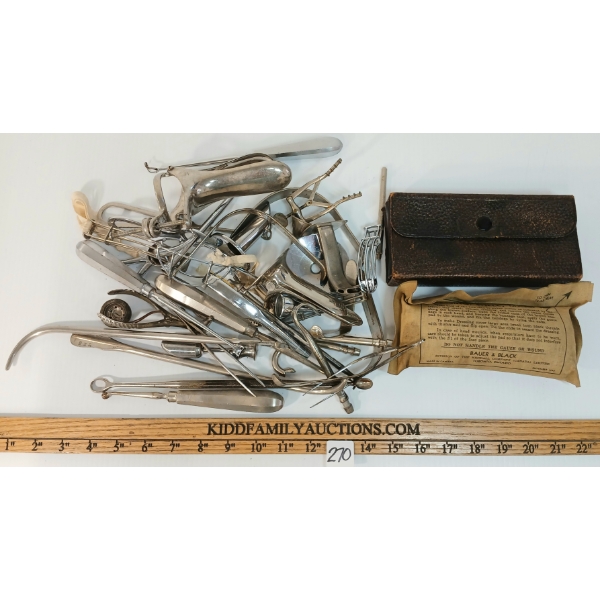 JOB LOT - TRAVEL APOTHECARY & VINTAGE MEDICAL TOOLS - CIRCA 1900s-1930s