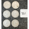 Image 2 : LOT OF 6 - 1947 CDN 25 CENT COINS 