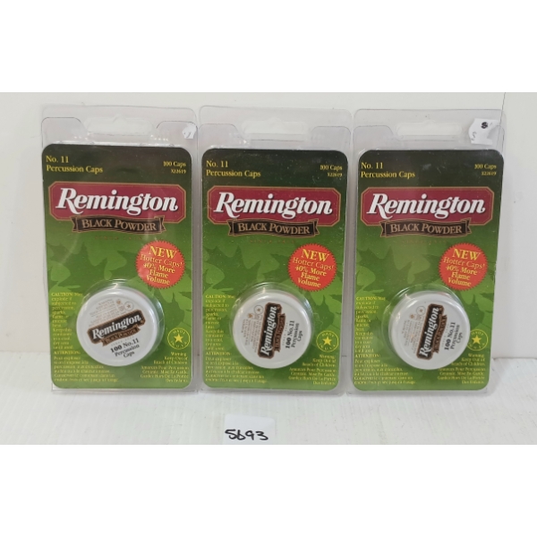 PERCUSSION CAPS: 300X REMINGTON BLACK POWDER NO. 11 CAPS - SEALED