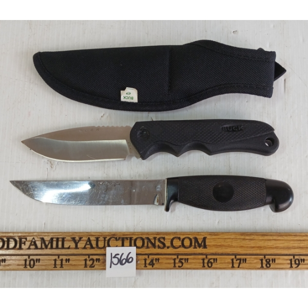 LOT OF 2 - CATTARAUGUS KNIFE & BUCK KNIFE W/ SHEATH