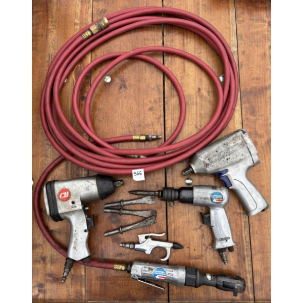 JOB LOT - AIR TOOLS - IMPACTS, RATCHET, CHISEL