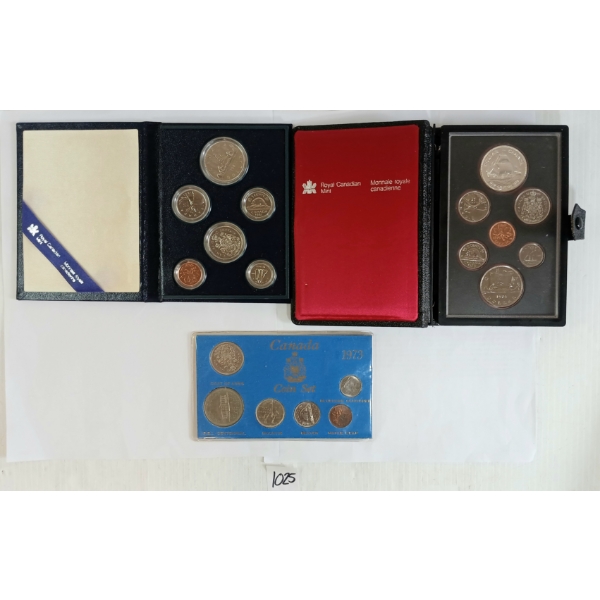 LOT OF 3 - 1973, 1979 & 1981 CDN COIN SETS