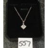 Image 2 : STERLING SILVER & SIMULATED DIAMOND NECKLACE - PRINCESS CUT