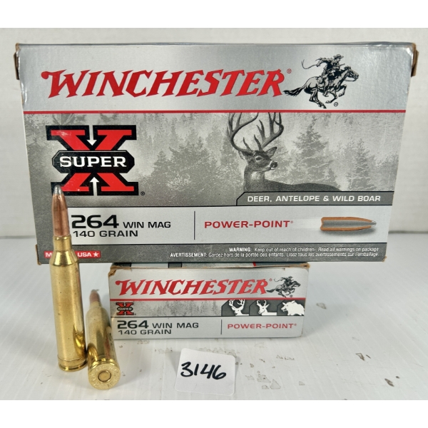 AMMO: 40X WINCHESTER .264 WIN MAG - 140 GR SP