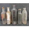 Image 4 : LOT OF 5 - APOTHECARY BOTTLES - INCL POISON & LOTION, ETC