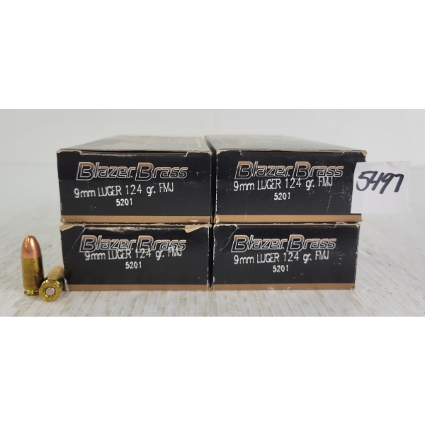 AMMO: 200X BLAZER 9MM - 124GR - FMJ