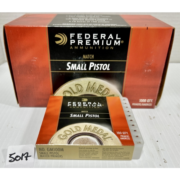PRIMERS: 1000X FEDERAL SMALL PISTOL MATCH GRADE