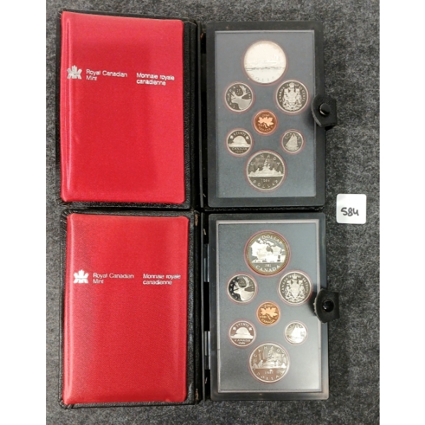 LOT OF 2 - 1981 & 1984 RCM UNCIRCULATED DOUBLE DOLLAR PROOF SETS