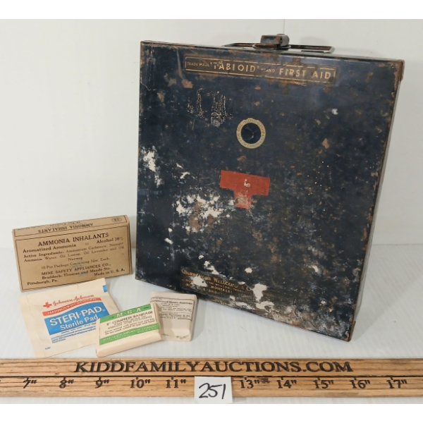 TIN TABLOID BRAND FIRST AID KIT W/ CONTENTS