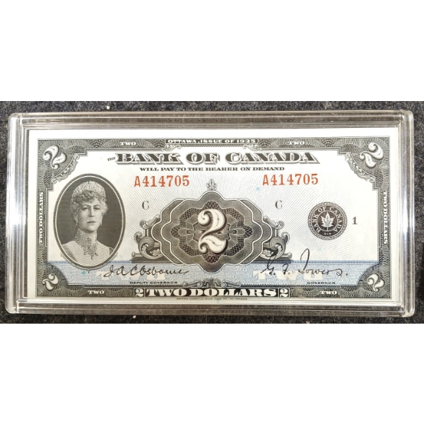 1935 BANK OF CANADA $2 BANKNOTE - UNCIRCULATED