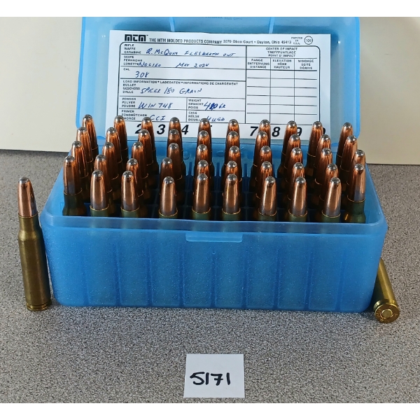 AMMO: 50X MIXED .308 WIN - 180GR - RN - RELOADS