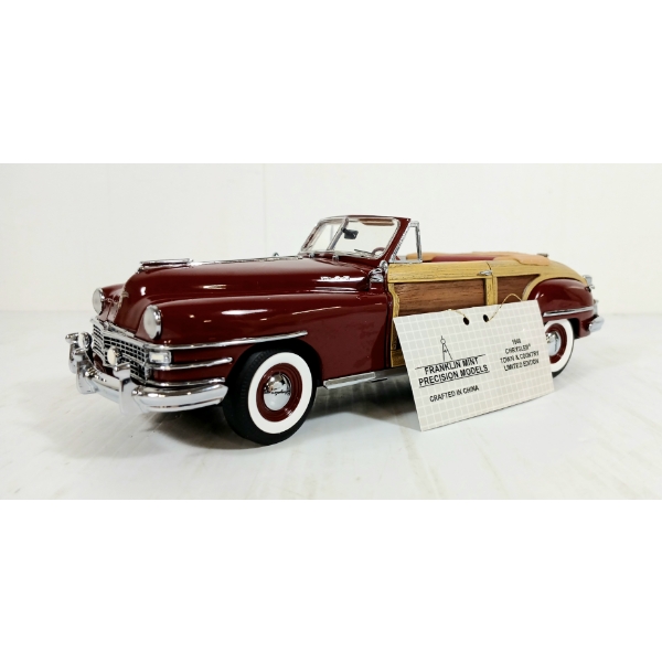 FRANKLIN MINT DIECAST 1948 CHRYLSER TOWN & COUNTRY COVERTIBLE MODEL