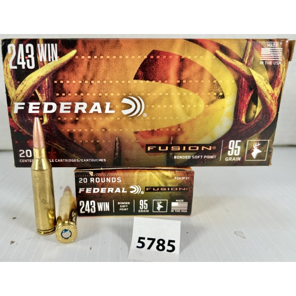 AMMO: 40X FEDERAL .243 WIN - 95 GR SP
