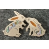 Image 1 : KISSING BUNNIES BROOCH - ALPACA SILVER & ABALONE SHELL