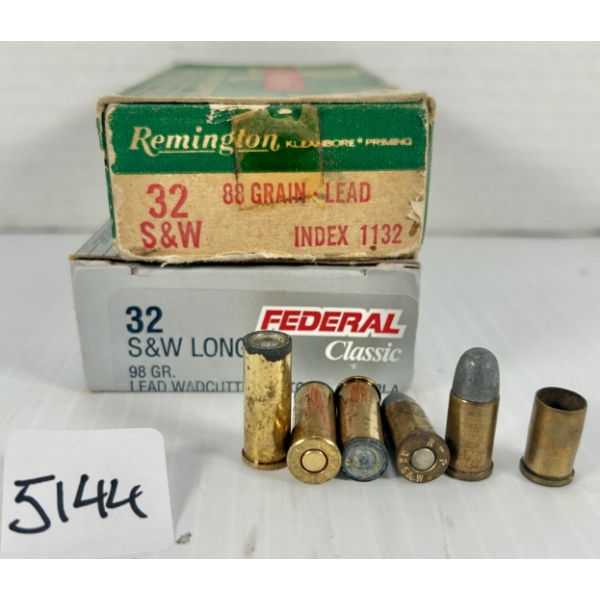 MIXED LOT: 75X LIVE & 23X BRASS .32 S&W 
