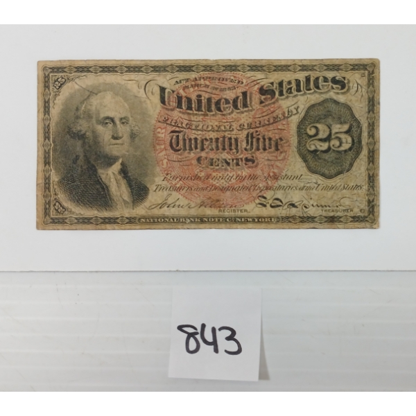 U.S. FRACTIONAL 25 CENT SHINPLASTER