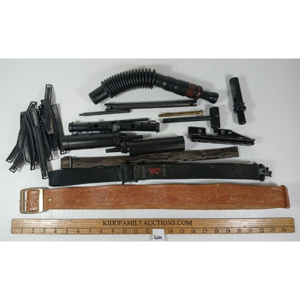 JOB LOT - DUCK CALLS, STRIPPER CLIPS, SLINGS, ETC