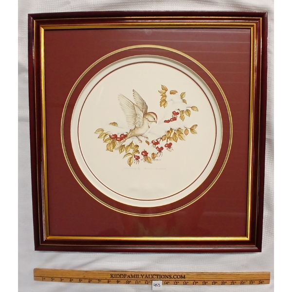 WINTER COLLECTION - SPARROW  BY CHRISTINE MARSHALL (PRS CDN ARTIST) - FRAMED PRINT