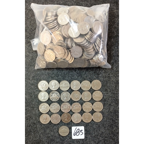 QTY OF 1950-1965 CDN 5 CENT COINS