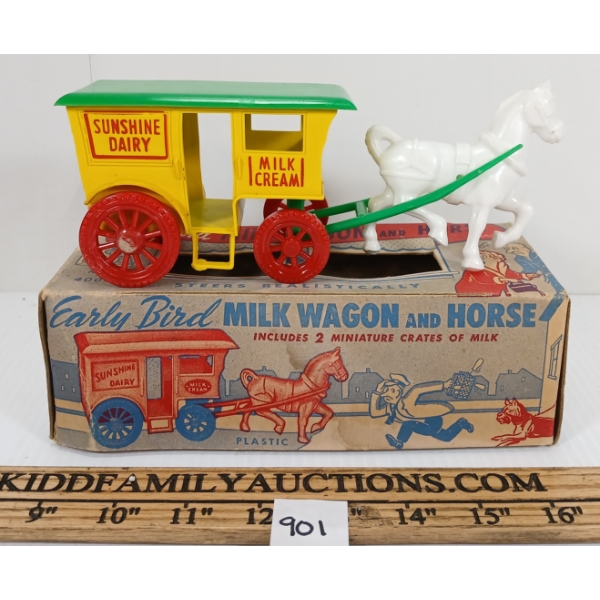 EARLY BIRD MILK WAGON & HORSE