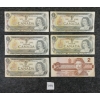 Image 1 : LOT OF 6 - 1973 & 1986 CDN $1 & $2 BANKNOTES