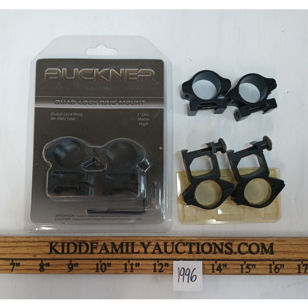 LOT OF 3 - BUCKNER & MISC SCOPE RINGS