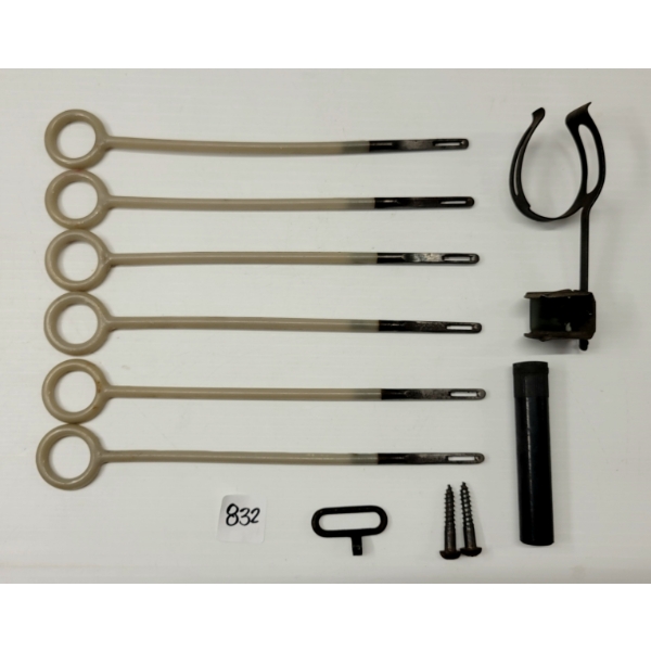 LOT OF 11 - PISTOL CLEANING RODS, ENFIELD PARTS & OILER