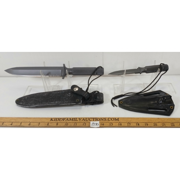 LOT OF 2 - CHRIS REEVES AVIATOR & PROJECT I KNIVES W/ SHEATHS