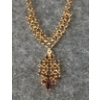 Image 2 : CORO GOLD TONED GARNET NECKLACE W/ EXTENSIONS
