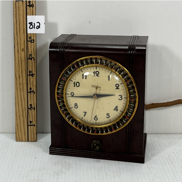 TELECHRON ART DECO ALARM CLOCK - WORKING CONDITION UNKNOWN