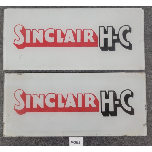 PAIR OF SINCLAIR H-C GAS PUMP PLATES