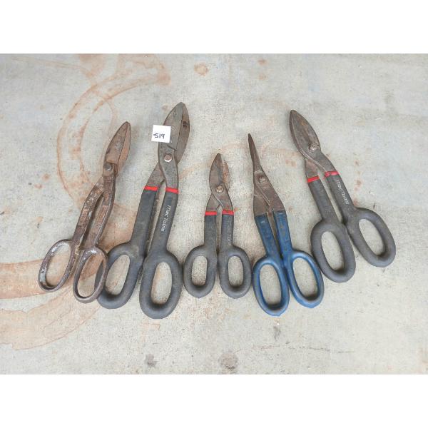 LOT OF 5 - TIN SNIPS - INCL MAC TOOLS