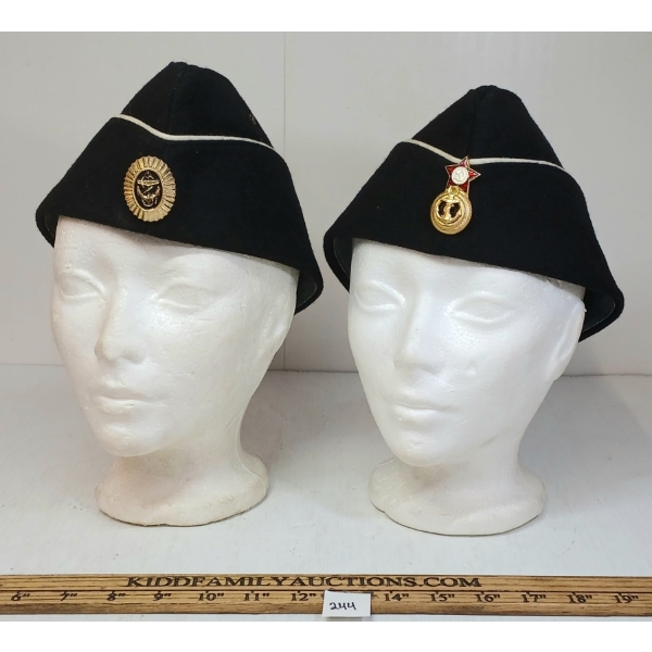 LOT OF 2 - SOVIET RUSSIAN NAVY FIELD CAPS