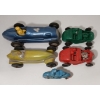 Image 5 : LOT OF 5 - RELIABLE TIN/RUBBER FRICTION RACE CARS & MOTORCYCLE 